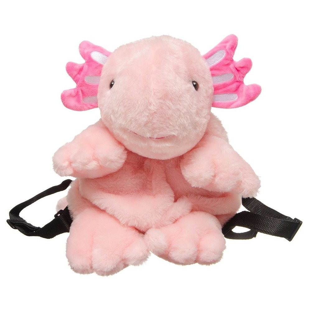 Fiesta 16" Kids Pink Plush Axolotl Backpack Unique Animal Bag.‎ NEW.